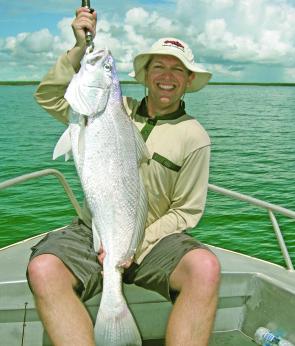 Black jew are an awesome fish to catch, especially on jigged soft plastics. This fish of 1.02m fell to a 7” Gulp fished on a 1oz TT lures jighead bounced around a reef gutter only 10 minutes from the resort.